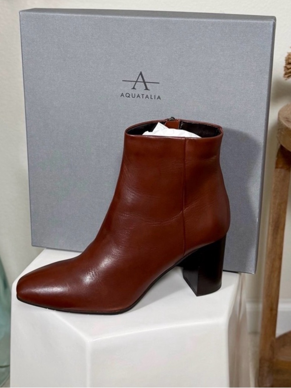 Dark Brown Waterproof Leather Ankle Boots by Aquatalia